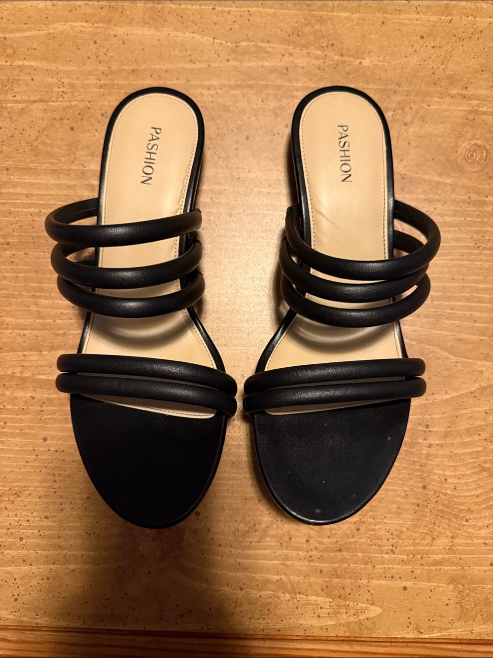 Pashion Footwear Black Rope Slide Sandals